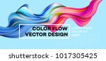 Modern colorful flow poster. Wave Liquid shape in blue color background. Art design for your design project. Vector illustration EPS10