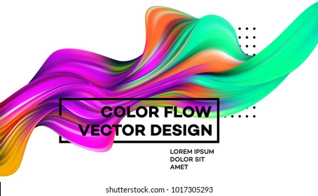 Modern colorful flow poster. Wave Liquid shape in white color background. Art design for your design project. Vector illustration EPS10 - Shutterstock ID 1017305293