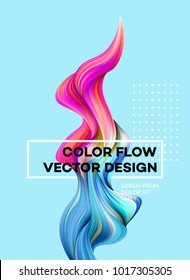 Modern colorful flow poster. Wave Liquid shape in blue color background. Art design for your design project. Vector illustration EPS10