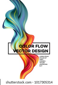 Modern colorful flow poster. Wave Liquid shape in white color background. Art design for your design project. Vector illustration EPS10