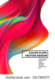 Modern colorful flow poster. Wave Liquid shape in white color background. Art design for your design project. Vector illustration EPS10