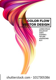 Modern colorful flow poster. Wave Liquid shape in white color background. Art design for your design project. Vector illustration EPS10