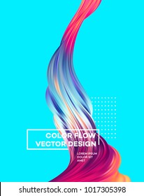 Modern colorful flow poster. Wave Liquid shape in blue color background. Art design for your design project. Vector illustration EPS10