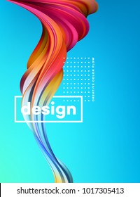 Modern colorful flow poster. Wave Liquid shape in blue color background. Art design for your design project. Vector illustration EPS10