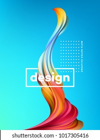 Modern colorful flow poster. Wave Liquid shape in blue color background. Art design for your design project. Vector illustration EPS10