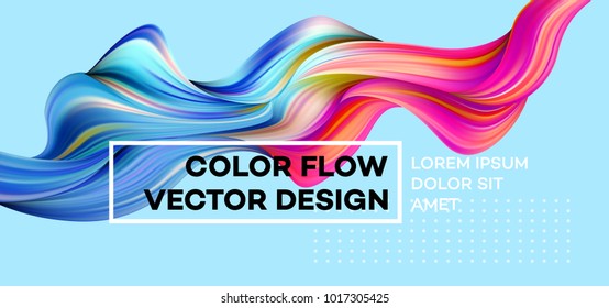 Modern colorful flow poster. Wave Liquid shape in blue color background. Art design for your design project. Vector illustration EPS10 - Shutterstock ID 1017305425