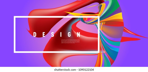 Modern colorful flow poster. Wave Liquid shape in colorful background. Art design for your design project. Vector illustration EPS10