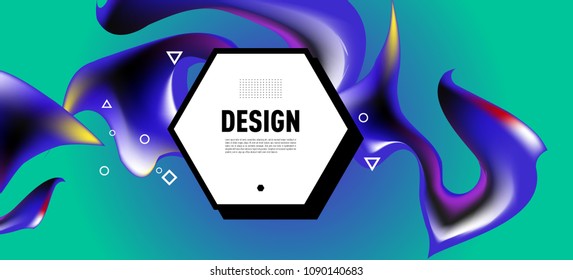 Modern colorful flow poster. Wave Liquid shape in colorful background. Art design for your design project. Vector illustration EPS10