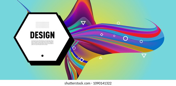 Modern colorful flow poster. Wave Liquid shape in colorful background. Art design for your design project. Vector illustration EPS10