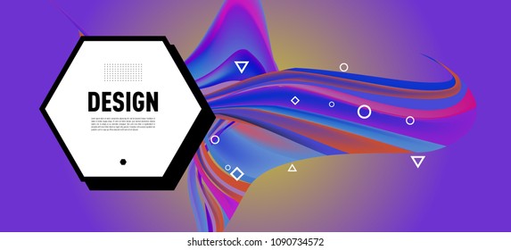 Modern colorful flow poster. Wave Liquid shape in colorful background. Art design for your design project. Vector illustration EPS10