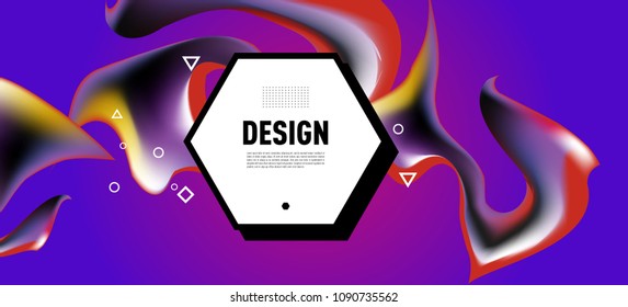 Modern colorful flow poster. Wave Liquid shape in colorful background. Art design for your design project. Vector illustration EPS10