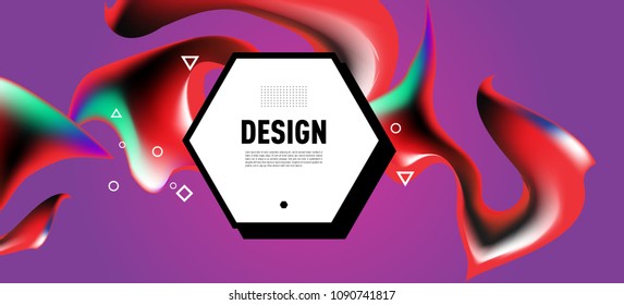 Modern colorful flow poster. Wave Liquid shape in colorful background. Art design for your design project. Vector illustration EPS10