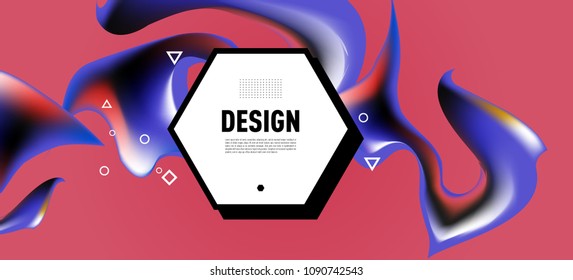 Modern colorful flow poster. Wave Liquid shape in colorful background. Art design for your design project. Vector illustration EPS10