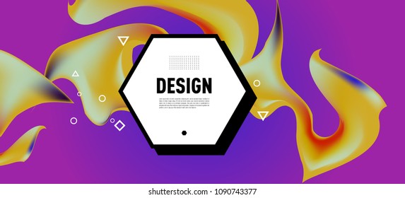 Modern colorful flow poster. Wave Liquid shape in colorful background. Art design for your design project. Vector illustration EPS10