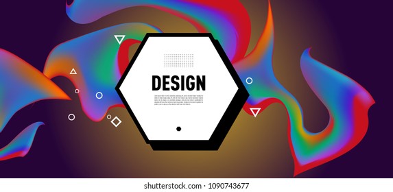 Modern colorful flow poster. Wave Liquid shape in colorful background. Art design for your design project. Vector illustration EPS10