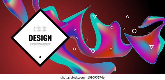 Modern colorful flow poster. Wave Liquid shape in colorful background. Art design for your design project. Vector illustration EPS10