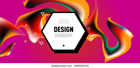 Modern colorful flow poster. Wave Liquid shape in colorful background. Art design for your design project. Vector illustration EPS10