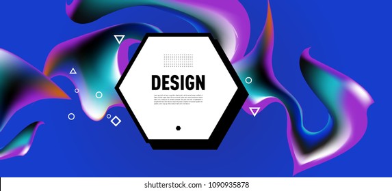 Modern colorful flow poster. Wave Liquid shape in colorful background. Art design for your design project. Vector illustration EPS10