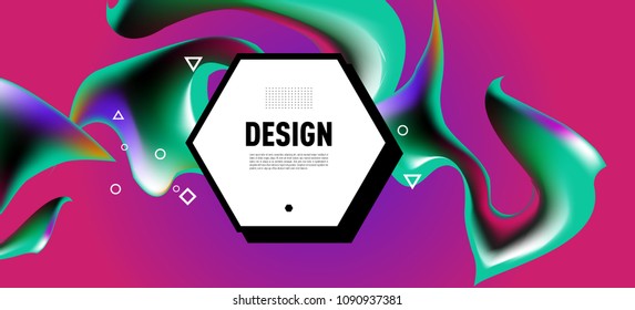 Modern colorful flow poster. Wave Liquid shape in colorful background. Art design for your design project. Vector illustration EPS10