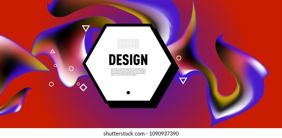 Modern colorful flow poster. Wave Liquid shape in colorful background. Art design for your design project. Vector illustration EPS10