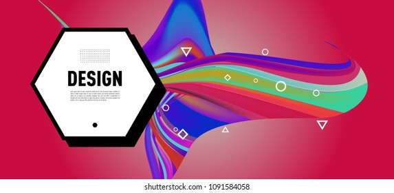 Modern colorful flow poster. Wave Liquid shape in colorful background. Art design for your design project. Vector illustration EPS10