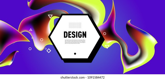 Modern colorful flow poster. Wave Liquid shape in colorful background. Art design for your design project. Vector illustration EPS10