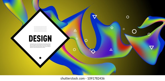 Modern colorful flow poster. Wave Liquid shape in colorful background. Art design for your design project. Vector illustration EPS10