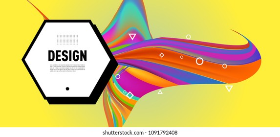 Modern colorful flow poster. Wave Liquid shape in colorful background. Art design for your design project. Vector illustration EPS10