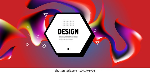 Modern colorful flow poster. Wave Liquid shape in colorful background. Art design for your design project. Vector illustration EPS10