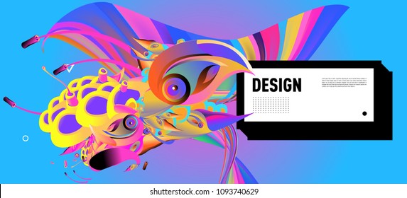 Modern colorful flow poster. Wave Liquid shape in blue color background. Art design for your design project. Vector illustration EPS10

