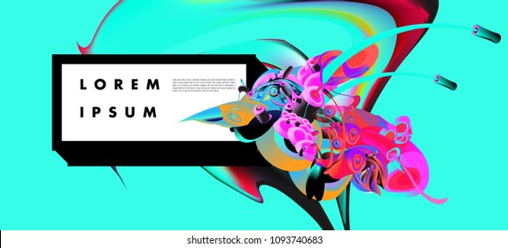 Modern colorful flow poster. Wave Liquid shape in blue color background. Art design for your design project. Vector illustration EPS10

