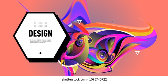 Modern colorful flow poster. Wave Liquid shape in blue color background. Art design for your design project. Vector illustration EPS10

