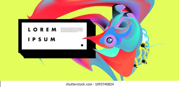 Modern colorful flow poster. Wave Liquid shape in blue color background. Art design for your design project. Vector illustration EPS10

