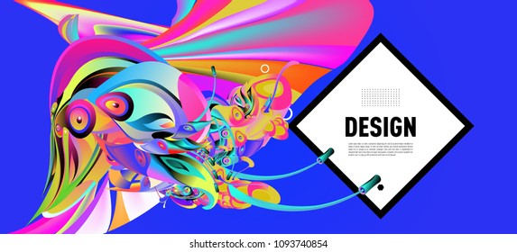 Modern colorful flow poster. Wave Liquid shape in blue color background. Art design for your design project. Vector illustration EPS10

