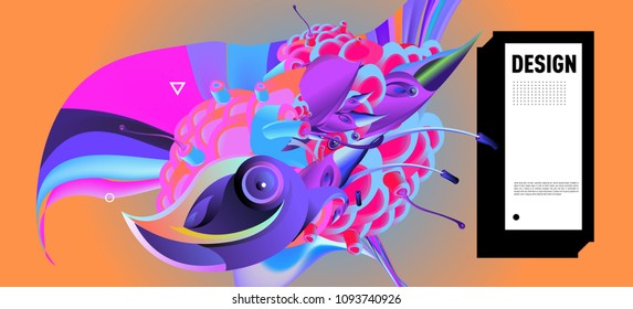 Modern colorful flow poster. Wave Liquid shape in blue color background. Art design for your design project. Vector illustration EPS10

