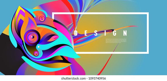 Modern colorful flow poster. Wave Liquid shape in blue color background. Art design for your design project. Vector illustration EPS10

