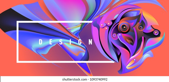 Modern colorful flow poster. Wave Liquid shape in blue color background. Art design for your design project. Vector illustration EPS10

