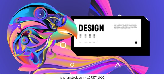Modern colorful flow poster. Wave Liquid shape in blue color background. Art design for your design project. Vector illustration EPS10

