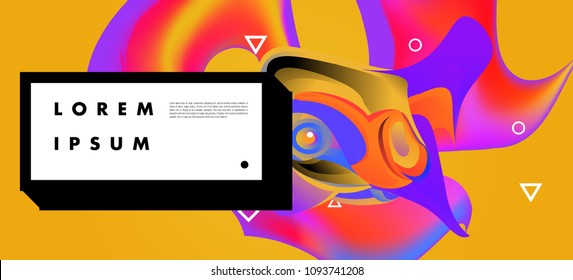 Modern colorful flow poster. Wave Liquid shape in blue color background. Art design for your design project. Vector illustration EPS10

