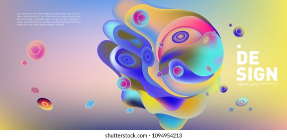 Modern colorful flow poster. Wave Liquid shape in colorful background. Art design for your design project. Vector illustration EPS10