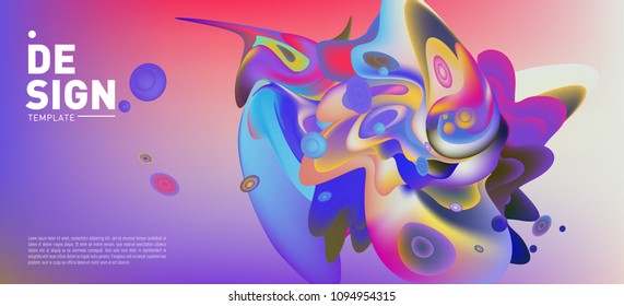 Modern colorful flow poster. Wave Liquid shape in colorful background. Art design for your design project. Vector illustration EPS10