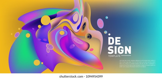 Modern colorful flow poster. Wave Liquid shape in colorful background. Art design for your design project. Vector illustration EPS10