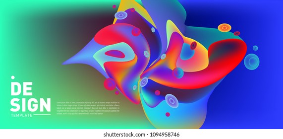 Modern colorful flow poster. Wave Liquid shape in colorful background. Art design for your design project. Vector illustration EPS10