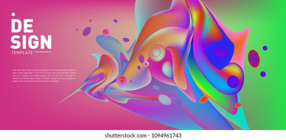 Modern colorful flow poster. Wave Liquid shape in colorful background. Art design for your design project. Vector illustration EPS10