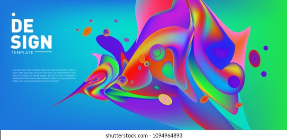 Modern colorful flow poster. Wave Liquid shape in colorful background. Art design for your design project. Vector illustration EPS10