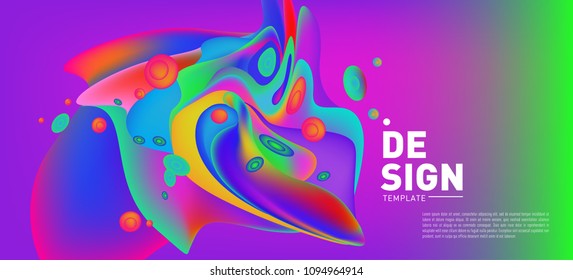 Modern colorful flow poster. Wave Liquid shape in colorful background. Art design for your design project. Vector illustration EPS10