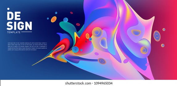 Modern colorful flow poster. Wave Liquid shape in colorful background. Art design for your design project. Vector illustration EPS10