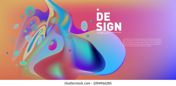 Modern colorful flow poster. Wave Liquid shape in colorful background. Art design for your design project. Vector illustration EPS10