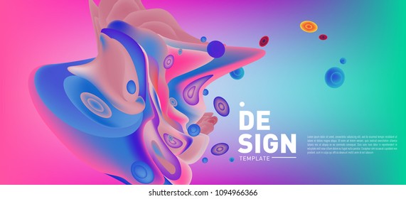 Modern colorful flow poster. Wave Liquid shape in colorful background. Art design for your design project. Vector illustration EPS10