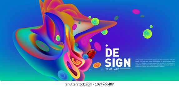 Modern colorful flow poster. Wave Liquid shape in colorful background. Art design for your design project. Vector illustration EPS10